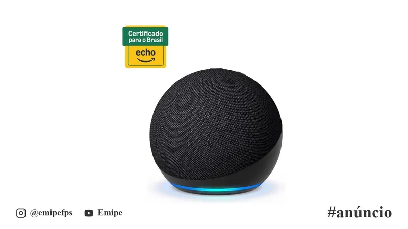 Echo Dot (Geração mais recente), Smart Speaker com Alexa, Som Vibrante e Potente, Wi-Fi e Bluetooth, Cor Preta, com Acesso Antecipado à Alexa+ em promoção na Amazon