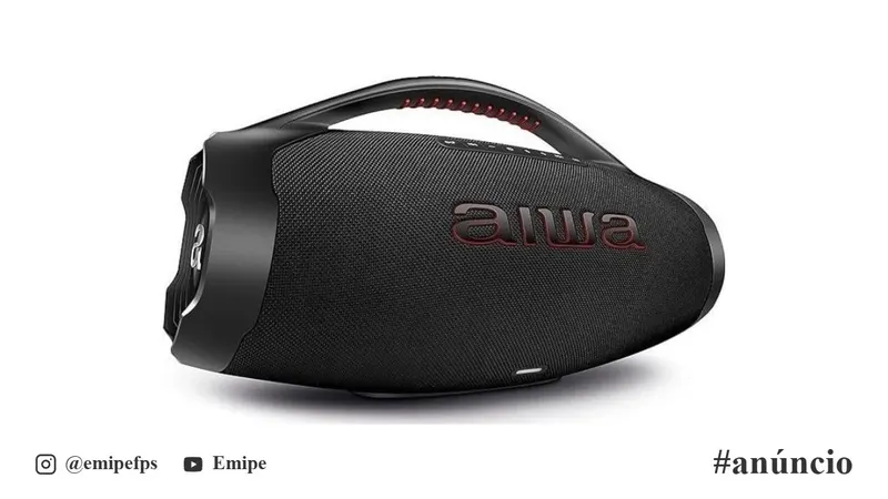 Caixa de Som Boombox Aiwa AWS-BBS-01B 200W IP66 30h Bateria em promoção na Shopee