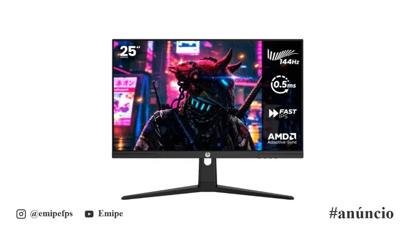 Monitor Gamer Haiz 25" 144Hz 0.5ms FHD HDR10 HDMI/DP Painel IPS VESA em promoção na Shopee