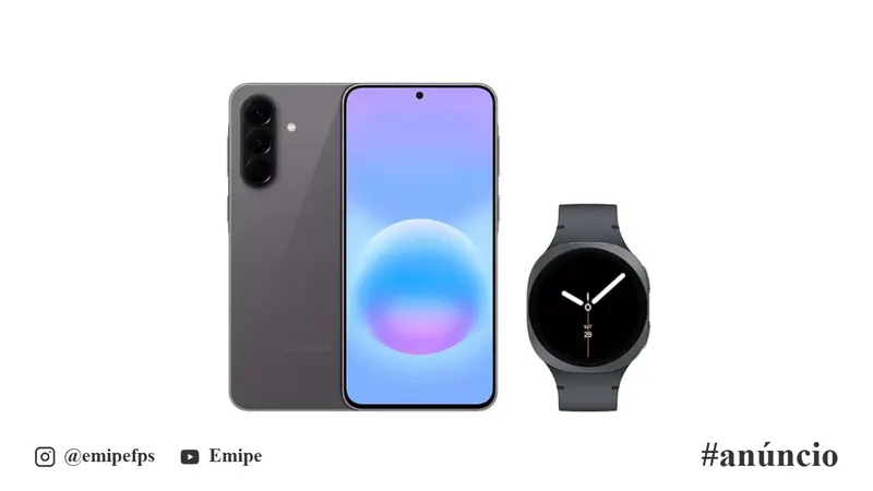 Galaxy A57 5G (128GB) Cinza + Galaxy Watch8 BT 40mm Grafite em promoção na Shopee