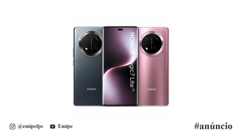Smartphone Honor Magic 7 Lite 5G, 12GB, 256GB, Tela 120Hz, Câmera 108MP em promoção na Shopee