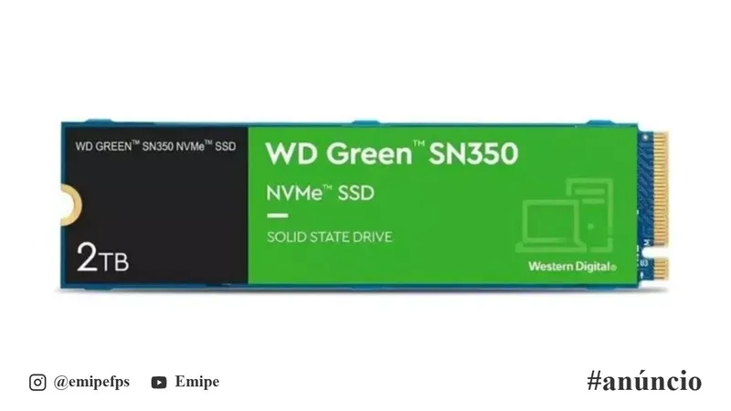 SSD M.2 NVMe 2TB Western Digital WD Green SN350 em promoção na Shopee