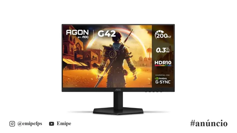 Monitor Gamer AOC AGON 24" 200Hz IPS 24G42HE em promoção na Shopee