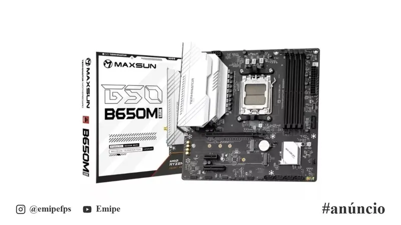 Placa-Mãe Maxsun Terminator B650M, Chipset B650, AMD AM5, mATX, DDR5, MS-Terminator B650M em promoção na Shopee
