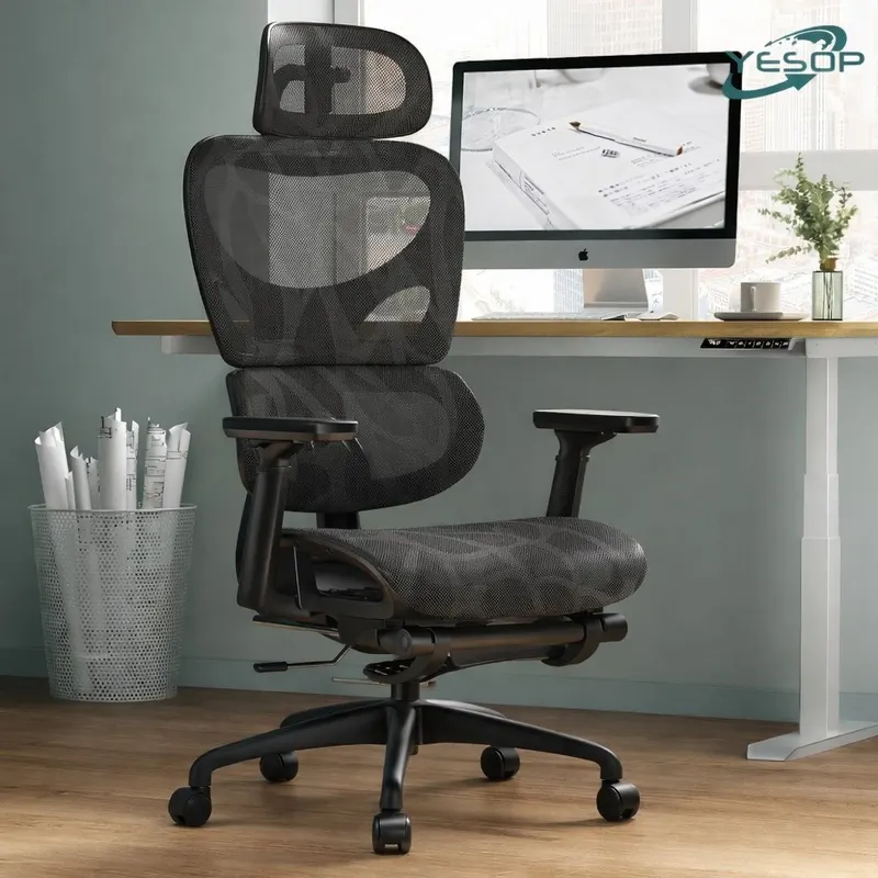 Cadeira de Escritório Yesop Ergonômica com Apoio Lombar em promoção na Shopee