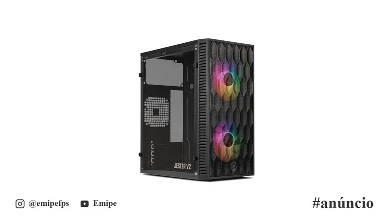 Gabinete Gamer TGT Jester V2 Rainbow, Mini-Tower, Lateral de Acrílico, com 2 Fans, Preto, TGT-JSRV2-BKGF02 em promoção na Shopee