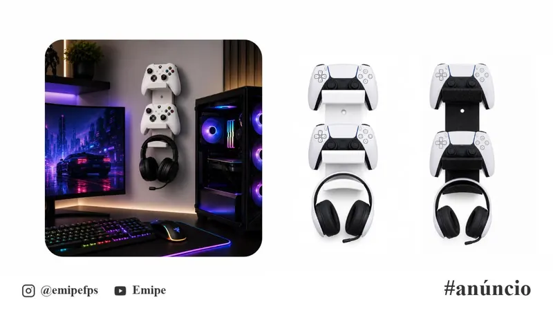 Suporte De Parede Para Contrele De Video Game Ps5 Xbox One Organize seu Setup e Cuide dos Seus Controles em promoção na Shopee