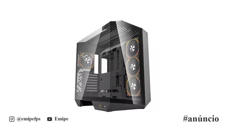 Gabinete Gamer Aigo Darkflash Arcee DY470, ARGB, Full-Tower, Lateral de Vidro, com 4 Fans, Preto, DY470-BK-4F em promoção na Shopee