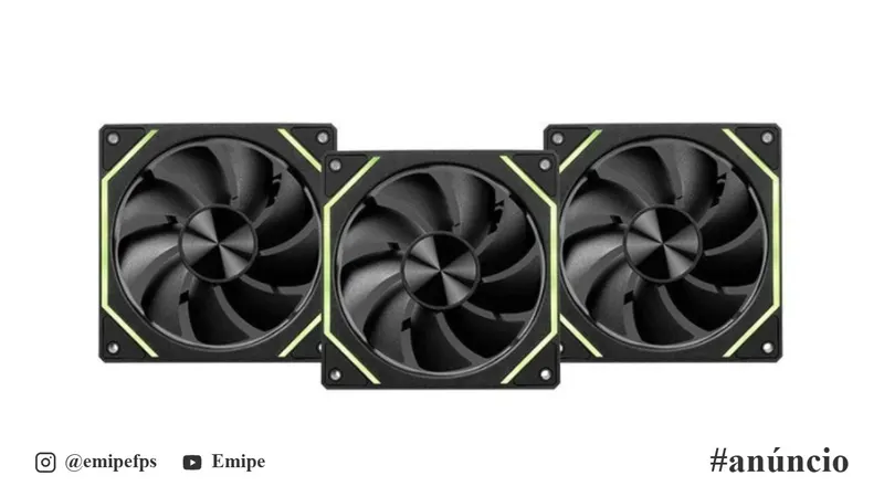 Kit Ventoinhas Pichau Ventus NX, ARGB, 3x120mm, Preto, PCH-VTNX3-BK01 em promoção na Shopee