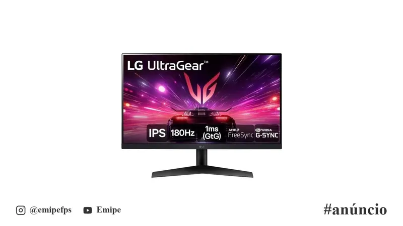 Monitor Gamer LG UltraGear 24" 180Hz 1ms 24GS60F-B em promoção na Shopee