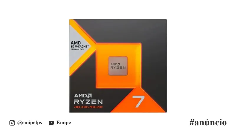 Processador AMD Ryzen 7 7800X3D, 4.2GHz (5.0GHz Max Turbo), Cache 104MB, 8 Núcleos, 16 Threads, AM5, Com Vídeo Integrado - 100-100000910WOF em promoção na Mercado Livre