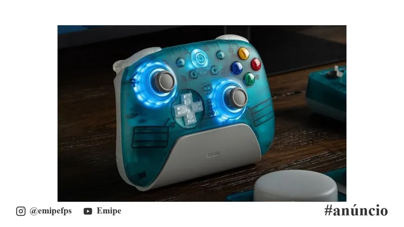 Controle 8BitDo Ultimate 2 Gamepad Clear Blue sem Fio 2.4G para PC e Android, com Joysticks TMR, Gatilhos Comutáveis, Controle de Movimento, 8 Velocidades em promoção na AliExpress
