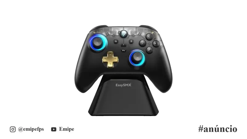 Controle EasySMX D05 com Dock Carregamento, RGB, Hall Effect em promoção na AliExpress