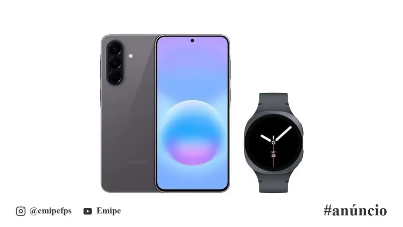 Galaxy A57 5G 128GB Cinza + Galaxy Watch8 BT 40mm Grafite em promoção na Shopee