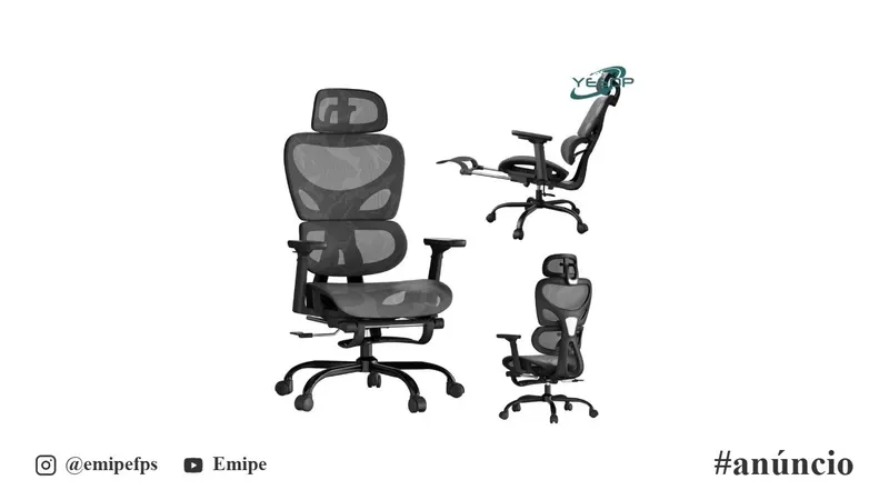 Cadeira de Escritório Ergonômica Yesop com Apoio Lombar e de Pernas Assento Zero Gravity, Cor Branco em promoção na Shopee