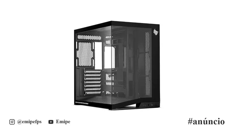Gabinete Gamer Pichau Osiris PRO, Mid-Tower, Lateral de Vidro, Preto, PG-OSIP-BK em promoção na Shopee