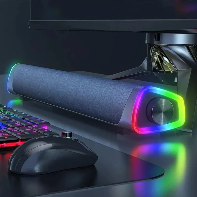 Soundbar Caixa de Som PC Bluetooth RGB Computador TV Controle de Som Potente 12W GT-X990 em promoção na Shopee