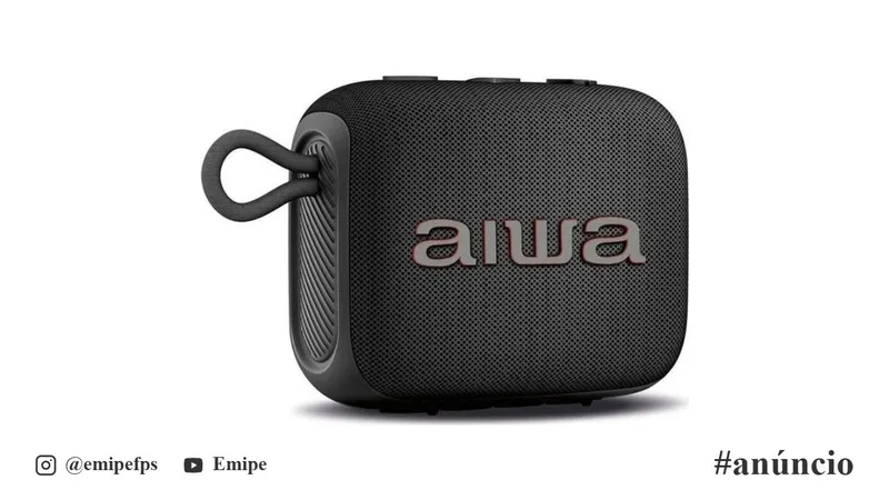 Caixa de Som Aiwa AWS-SP-07-B Bluetooth 7W RMS IPX5 em promoção na Shopee