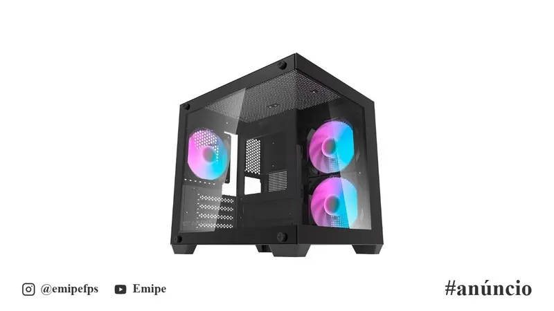 Gabinete Gamer Aigo Darkflash Durin D275M, Rainbow, Mid-Tower, Lateral de Vidro, 3 Fans, Preto, DC-D275M-B-BR2 em promoção na Shopee