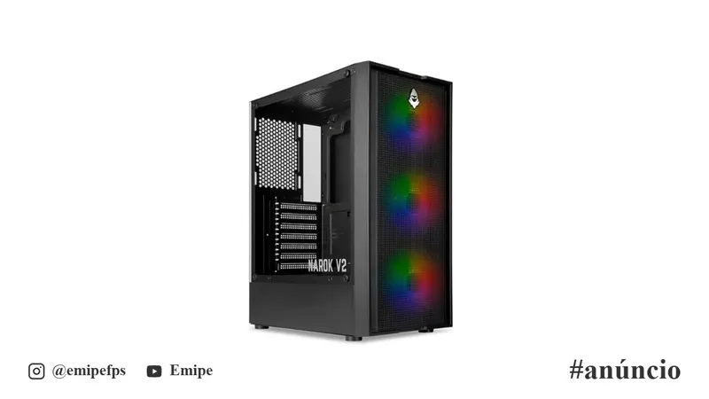 Gabinete Gamer Mancer Narok V2, Rainbow, Mid-Tower, Lateral de Vidro, com 3 Fans, Preto, MCR-NRK-V2 em promoção na Shopee