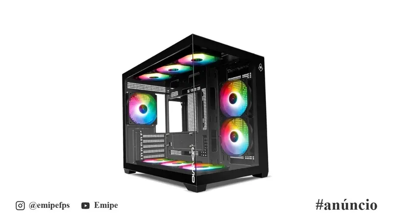 Gabinete Gamer Mancer CV450, Mini-Tower, Lateral de Vidro, com 9 Fans, Preto, MCR-CV4509F-BK em promoção na Shopee