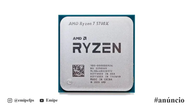 Processador AMD Ryzen 7 5700X, 3.4GHz (4.6GHz Max) - Novo Sem Caixa em promoção na Shopee