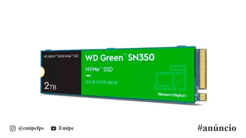 SSD 2TB M.2 2280 NVMe PCIe Gen3 Western Digital WD Green SN350 WDS200T3G0C Velocidade de Leitura até 3200 MB/s Cor Verde Disco Sólido Interno em promoção na Mercado Livre