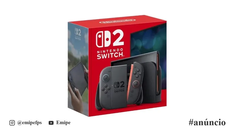 Console Nintendo Switch 2, 256GB, Preto, Azul e Vermelho em promoção na Shopee