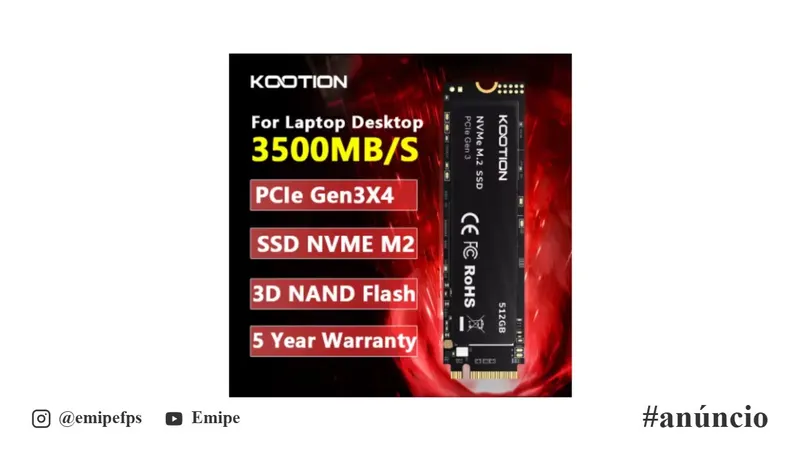 SSD NVMe Kootion 512GB X15 512GB Lite Gen3 PCIe 3.0 M.2 2280 em promoção na AliExpress