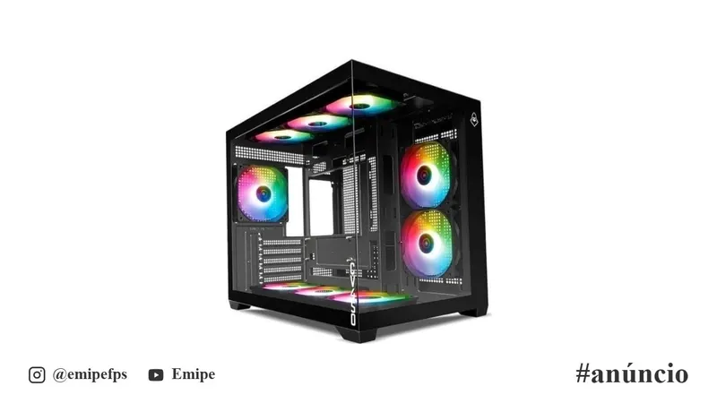 Gabinete Gamer Mancer CV450, Mini-Tower, Lateral de Vidro, com 9 Fans, Preto, MCR-CV4509F-BK em promoção na Shopee