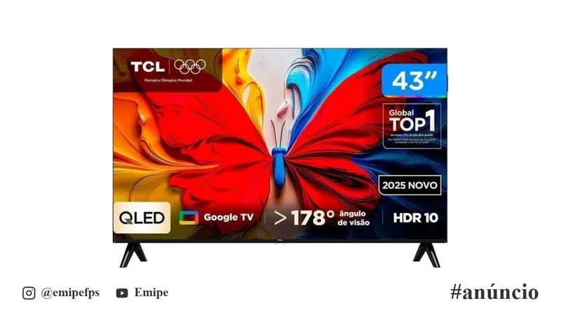Smart TV 32” TCL Full HD QLED Google TV 2 HDMI em promoção na Shopee