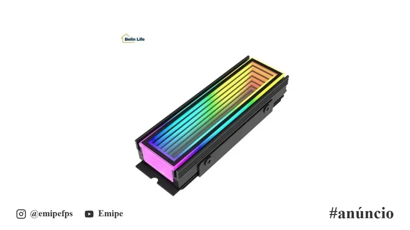 Dissipador SSD M.2 2280 NVMe Delta-CN510 ARGB 5V 3 Pinos Aura Sync em promoção na Shopee