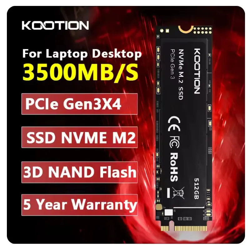 SSD NVMe Kootion 512GB X15 512GB Lite Gen3 PCIe 3.0 M.2 2280 em promoção na AliExpress