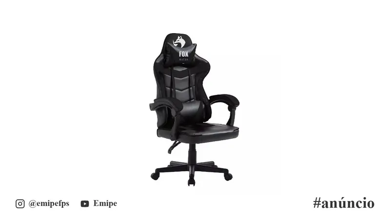 Cadeira Gamer Fox Racer Nordic, Preta em promoção na Shopee
