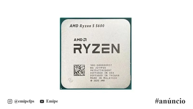 Processador AMD Ryzen 5 5600, AM4, 6 Núcleos, 12 Threads, 3.5GHz (Turbo 4.4GHz) em promoção na Shopee