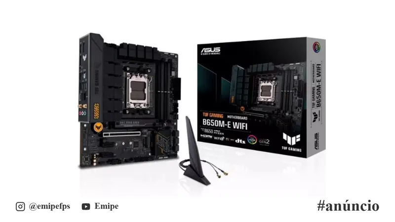 Placa-Mãe ASUS TUF Gaming B650M-E Wi-Fi AMD AM5 DDR5 Preto em promoção na Shopee