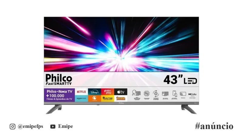 Smart TV Philco 43" Full HD Roku TV P43CRA em promoção na Shopee