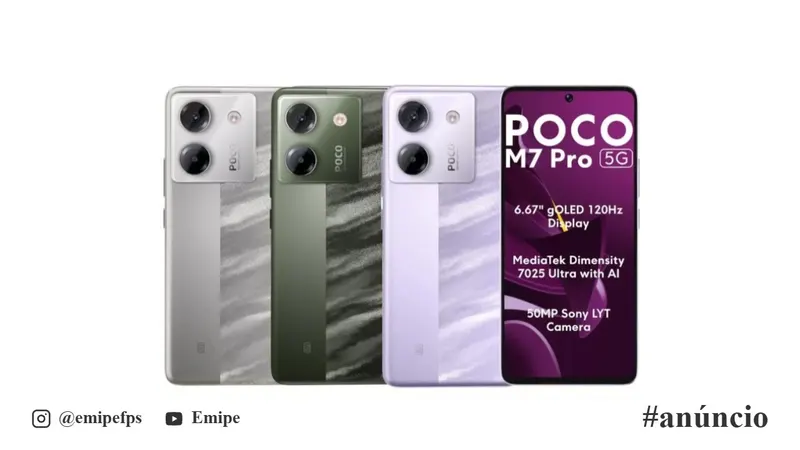 Smartphone Xiaomi Poco M7 Pro 5G Dual SIM, Tela 6.67" AMOLED 120Hz, 8GB + 256GB / 6GB + 128GB em promoção na Shopee