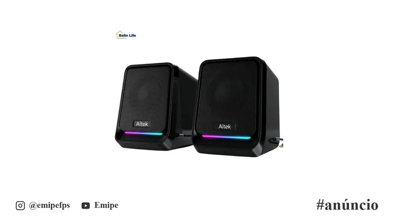 Caixa de Som Gamer RGB para PC e Notebook Estéreo 10W Potente P2 USB em promoção na Shopee