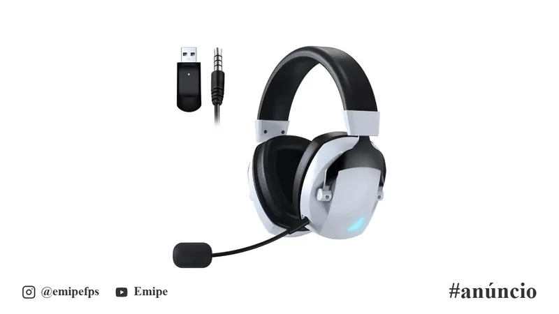 Headset Gamer Fone de Ouvido Wireless 2.4GHz Bluetooth V5.3 em promoção na Shopee