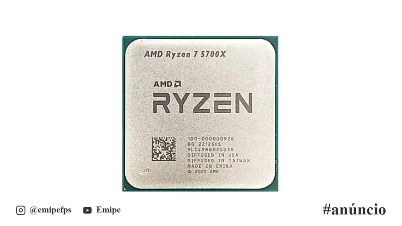 Processador Ryzen 7 5700X 3.4GHz (4.6GHz Max) Novo Sem Box em promoção na Shopee