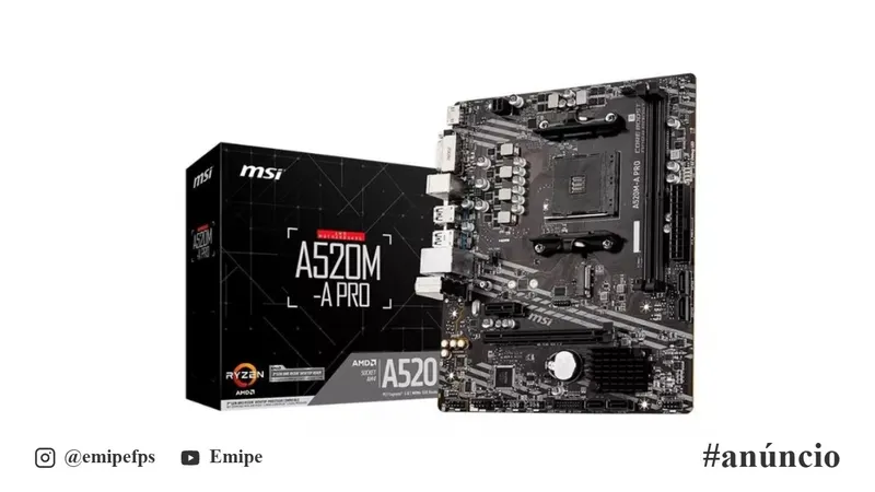 Placa-Mãe MSI A520M-A PRO, AMD AM4, mATX, DDR4, Preto, A520M-A PRO em promoção na Shopee