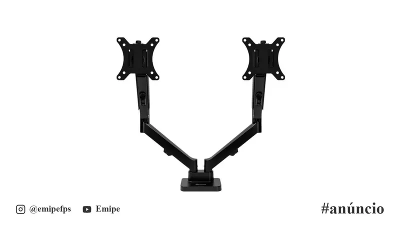 Suporte Articulado para 2 Monitores 13" a 32" Pistão a Gás Zinnia Nimbo 210 Preto, ZNO-ZNNBO210-BK01-V2 em promoção na Shopee
