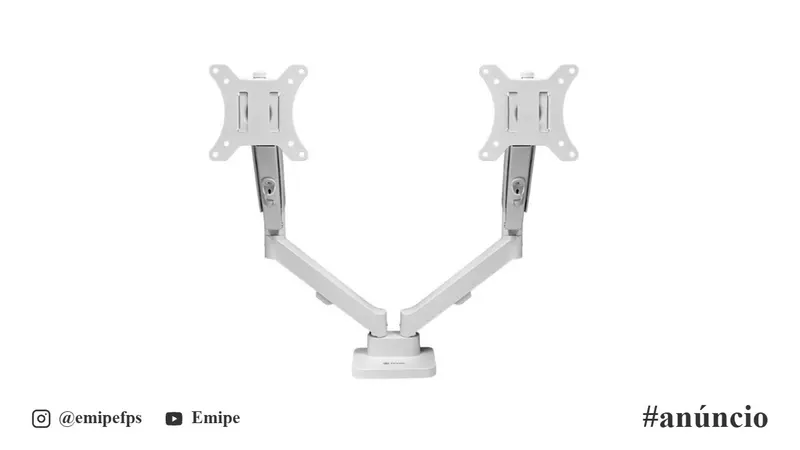 Suporte Articulado para 2 Monitores 13 a 32 Pistão a Gás Zinnia Nimbo 210 Branco em promoção na Shopee