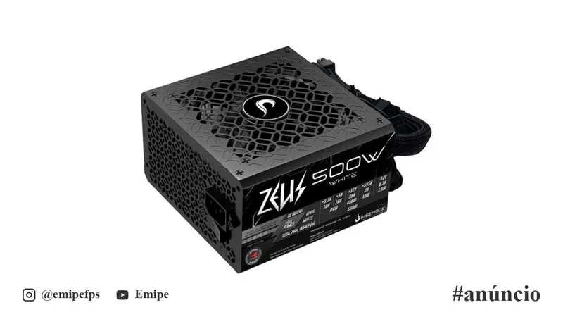 Fonte Gamer Rise Mode Zeus, 500W, PFC Ativo, Preto, RM-PSU-01-WT-500 em promoção na Shopee