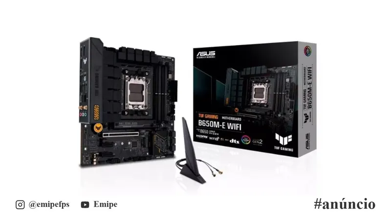 Placa-Mãe ASUS TUF Gaming B650M-E Wi-Fi AMD AM5 DDR5 Preto em promoção na Shopee
