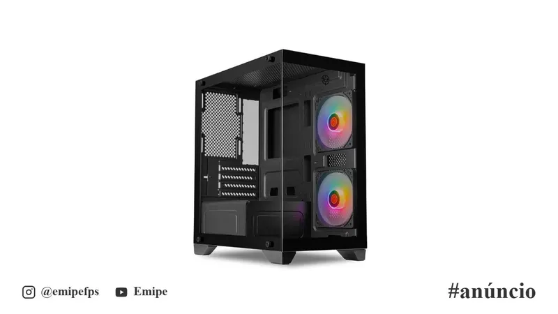 Gabinete Gamer TGT Gladiator, Rainbow, Mid-Tower, Lateral de Vidro, com 2 Fans, Preto, TGT-GLD-BK em promoção na Shopee