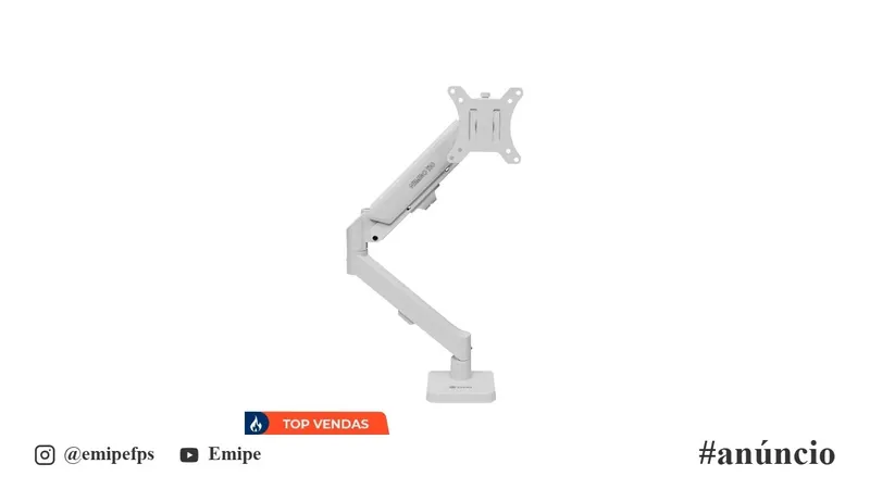 Suporte Articulado para Monitor 13 a 32 Pistão a Gás Ajustável Zinnia Nimbo 110 Branco em promoção na Shopee