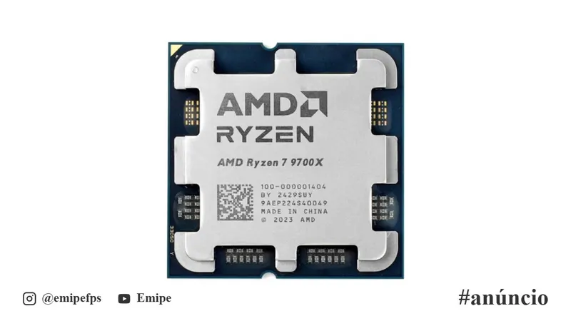 Processador AMD Ryzen 7 9700X, 3.8GHz (5.5GHz Turbo), 8 Cores, 16 Threads, AM5, 40MB em promoção na Shopee