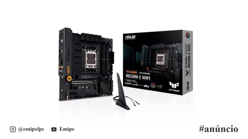 Placa-Mãe ASUS TUF Gaming B650M-E Wi-Fi AMD AM5 DDR5 Preto em promoção na Shopee